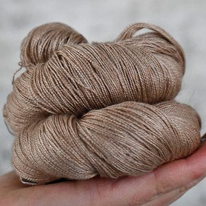 Undyed Yarn - Tranquil Lace - Camel and Silk - 100gm