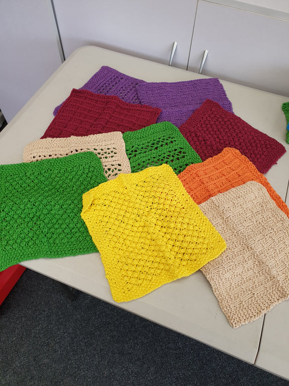 knitted cotton dishcloths -  approx. 8