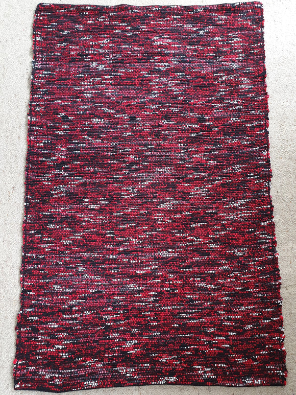 Woven Floor Mat - 76cm x 120cm - Red, White and Black